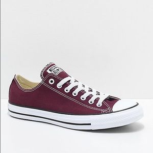 Low top burgundy converse